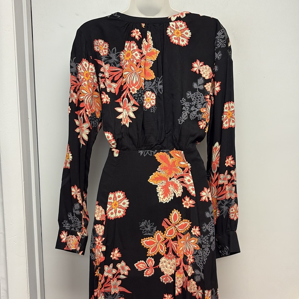 Free People MIRANDA Midi Dress in Black Combo Size 4 - Picture 8 of 13